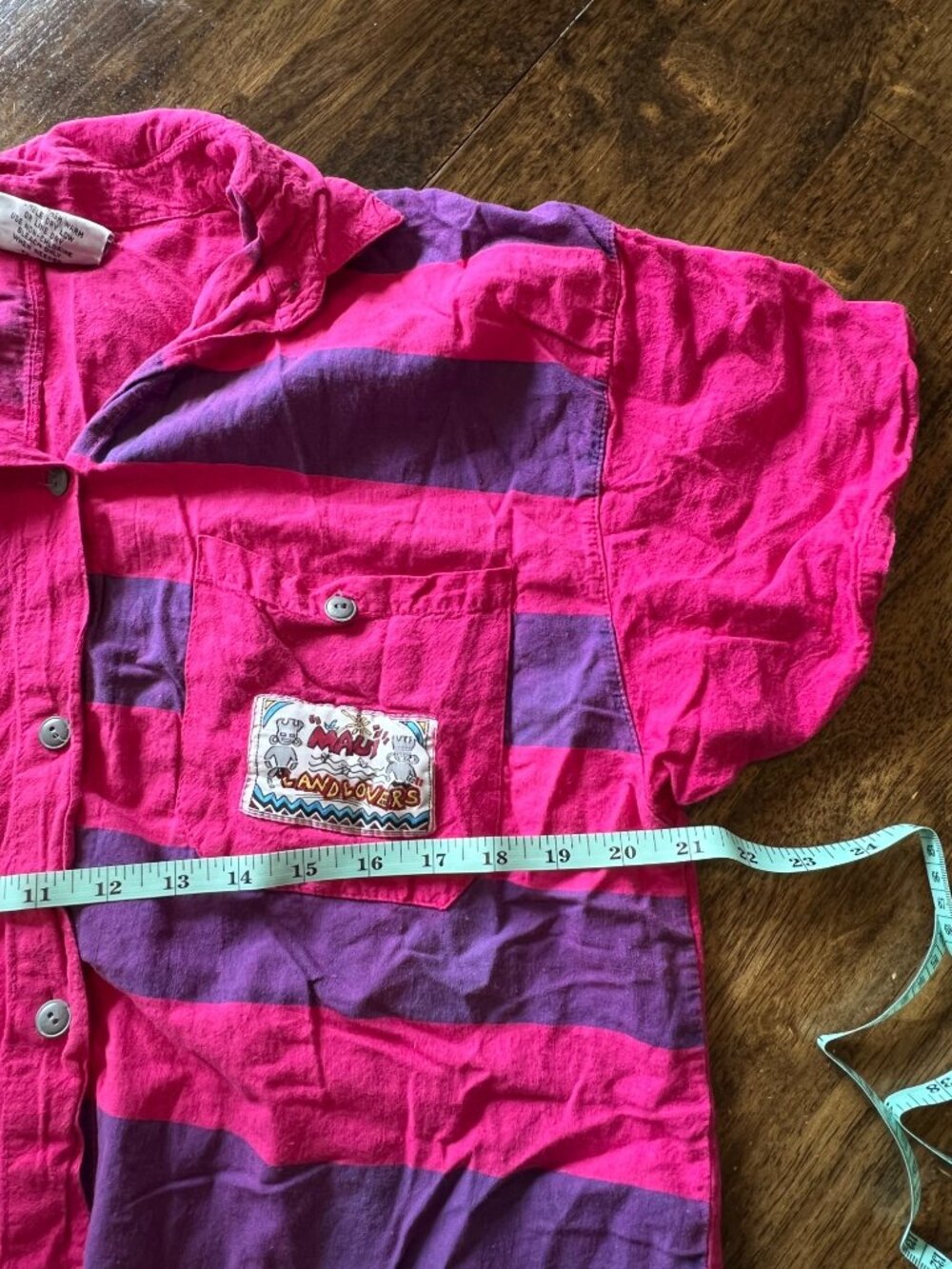 Vintage 80's International Outlook Color Block Button Down Shirt Large - Picture 8 of 9